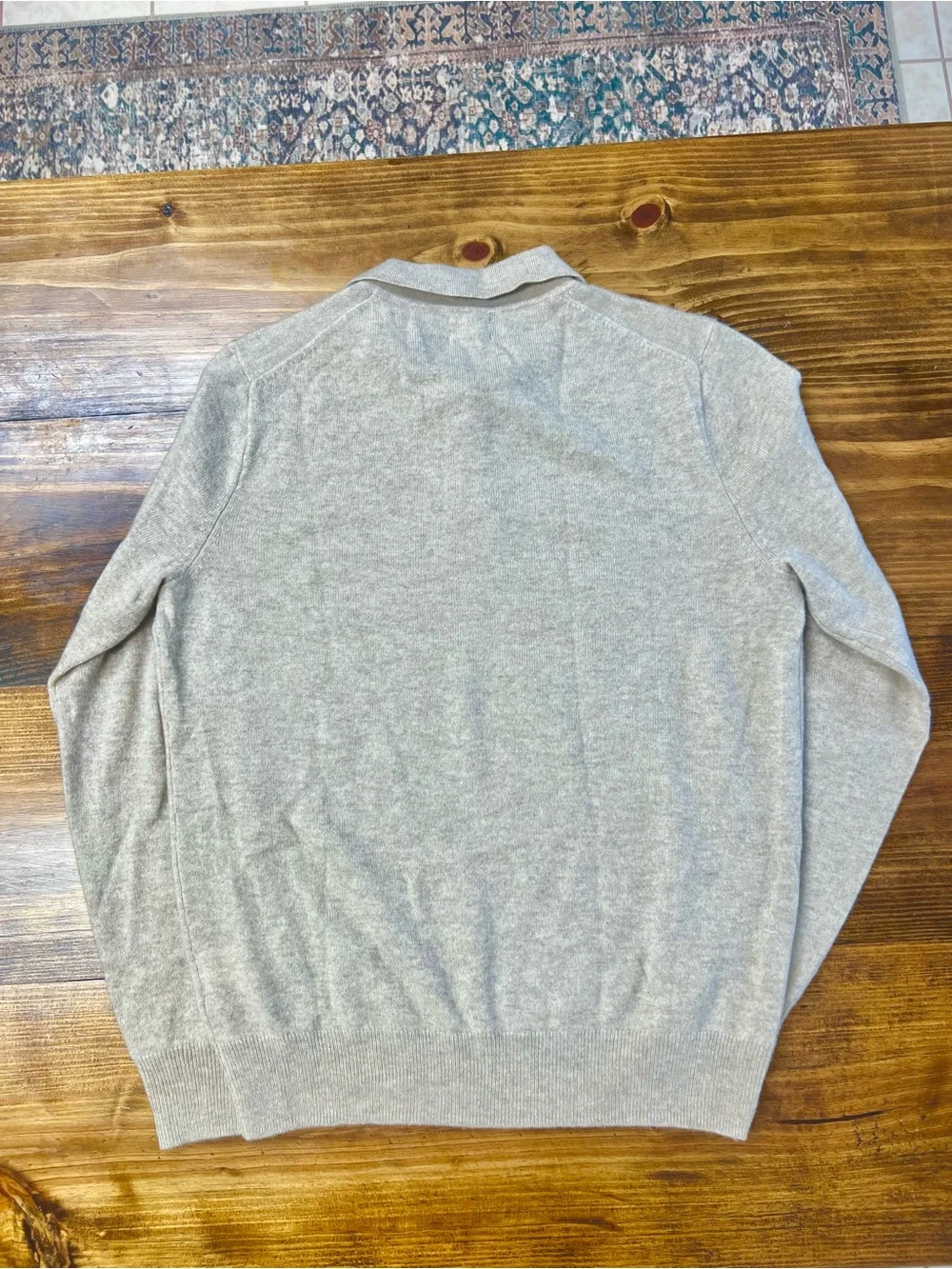 J. Crew Men’s Cashmere collared sweater-polo in Hthr Birch Size Small NWT